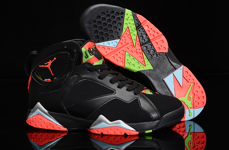 New Air Jordan 7 Black Red Shoes For Women