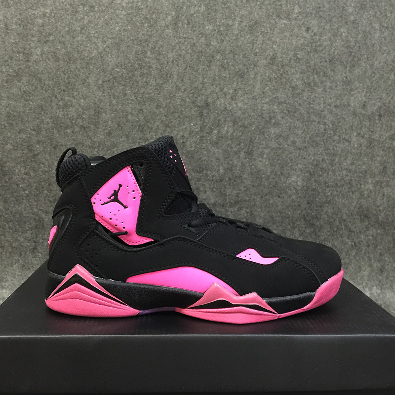 New Air Jordan 7 Improved Dark Black Pink Shoes