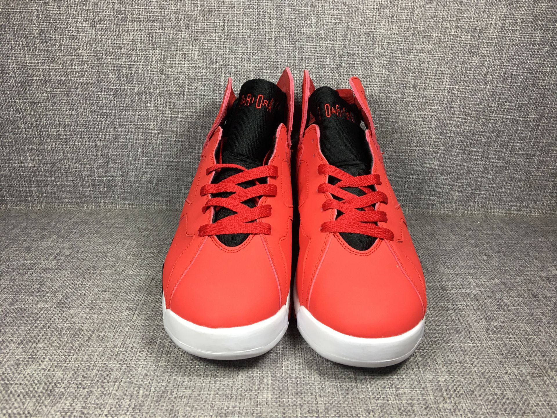 New Air Jordan 7 Retro Red Black White Shoes - Click Image to Close