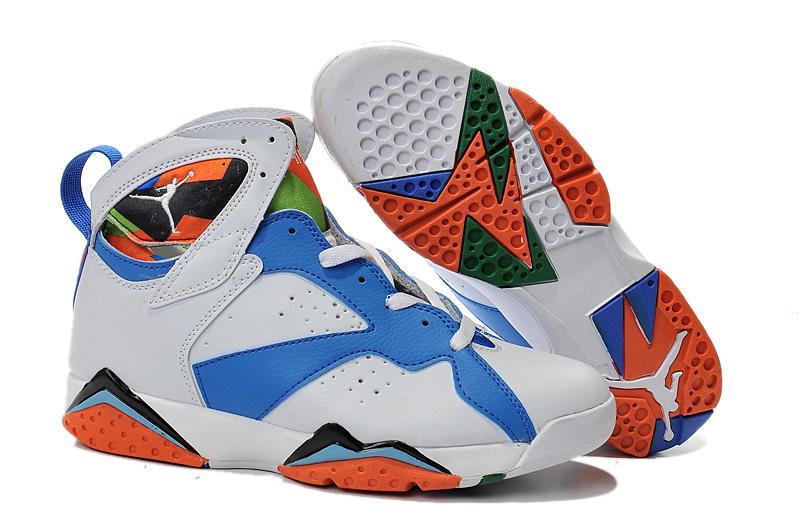 New Air Jordan 7 Retro White Blue Orange