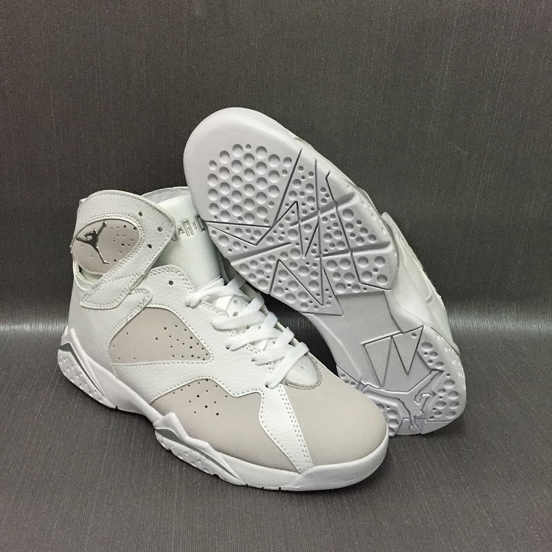 New Air Jordan 7 Retro White Grey Shoes - Click Image to Close