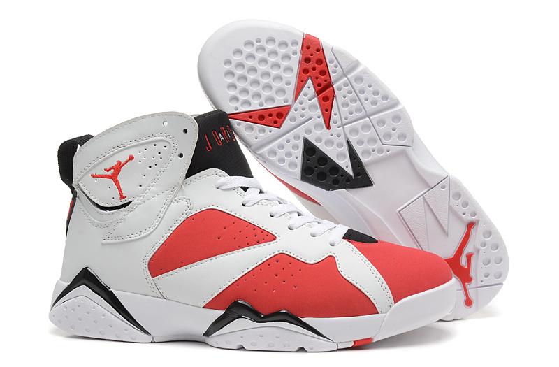 New Air Jordan 7 Retro White Red Black Shoes - Click Image to Close