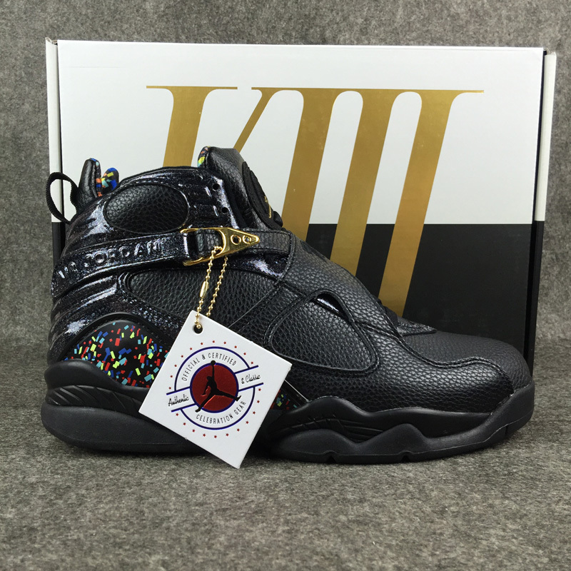 New Air Jordan 8 Black Gold Shoes - Click Image to Close