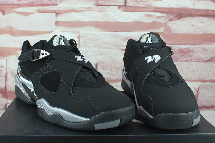 New Air Jordan 8 Low Black Silver Shoes - Click Image to Close