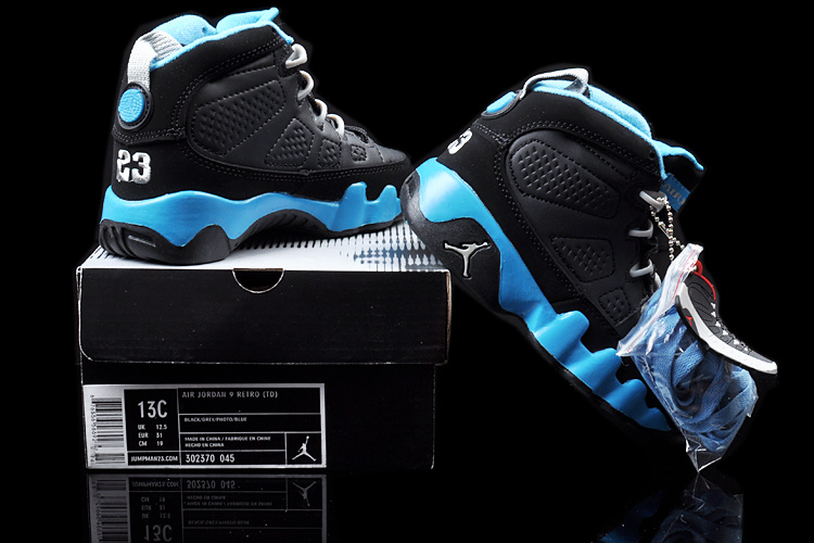 2013 Jordan 9 Black Blue For Kids