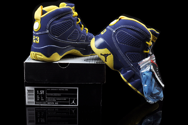 2013 Jordan 9 Blue Yellow For Kids