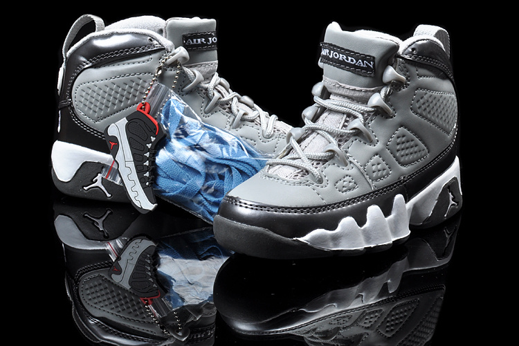 2013 Jordan 9 Grey Black White For Kids