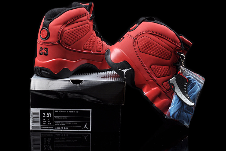 2013 Jordan 9 Red Black For Kids