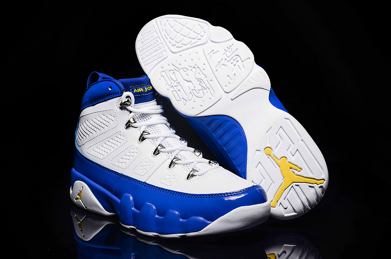 New Air Jordan 9 Retro White Blue Shoes For Women - Click Image to Close