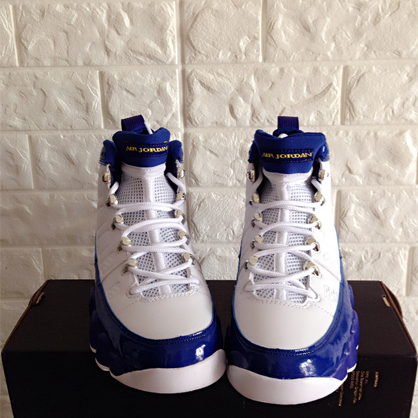 New Air Jordan 9 Retro White Blue Yellow Jumpman Shoes - Click Image to Close