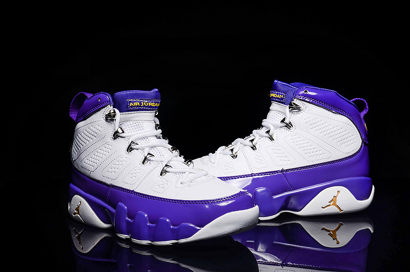 New Air Jordan 9 Retro White Purple Shoes For Women - Click Image to Close