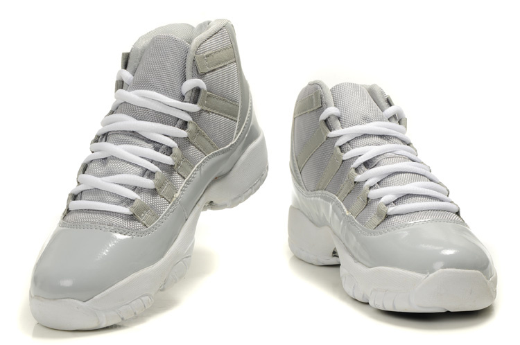 Latest Air Jordan Retro 11 Grey White - Click Image to Close