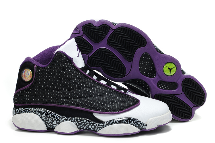 purple blue and black jordan 13s