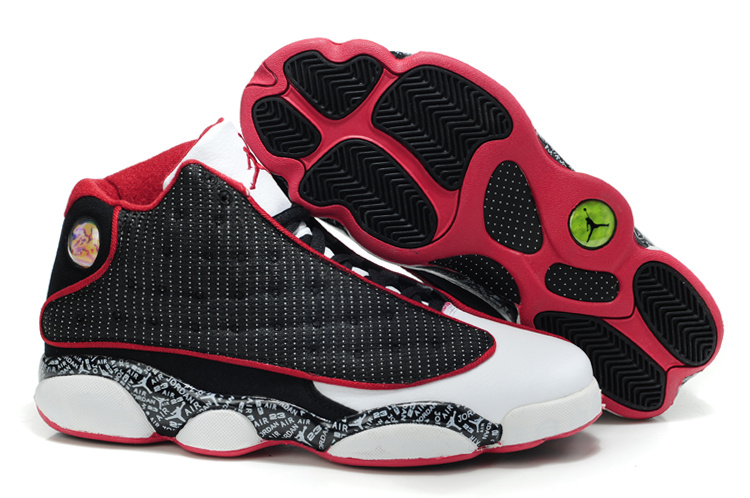 Latest Air Jordan Retro 13 Black White Red Shoes