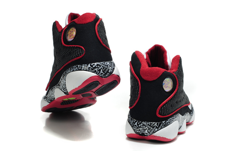 Latest Air Jordan Retro 13 Black White Red Shoes - Click Image to Close