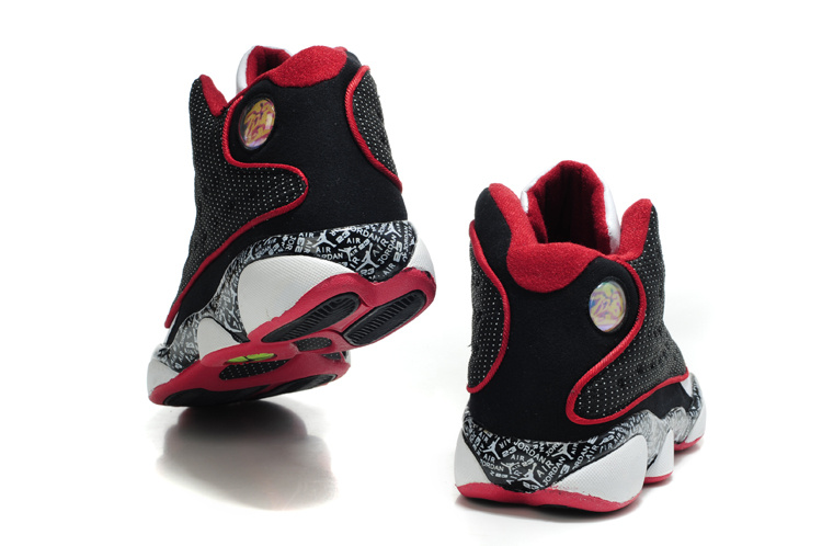 Latest Air Jordan Retro 13 Black White Red Shoes