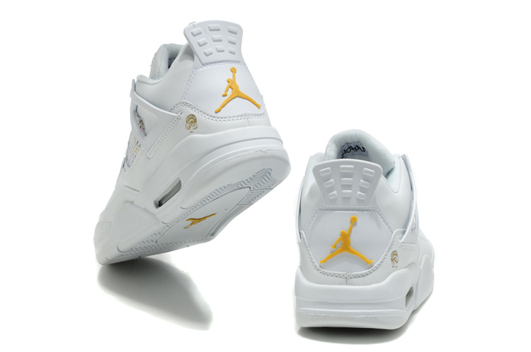 jordan retro 4 white and gold