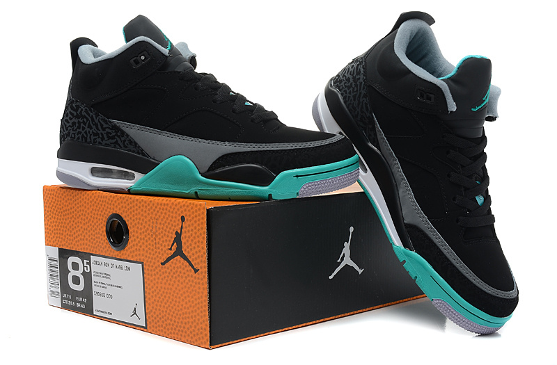 New Arrival Air Jordan Spizike Black Grey Green Shoes - Click Image to Close