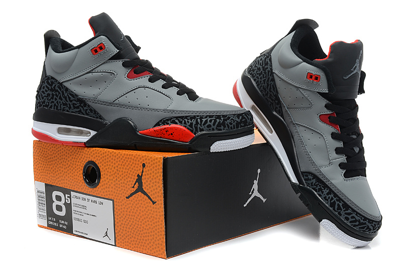 New Arrival Air Jordan Spizike Grey Black Red Shoes - Click Image to Close