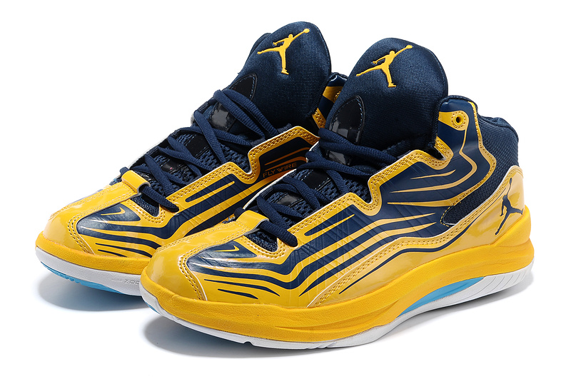 2013 Air Jordan Vintage Blue Yellow Shoes - Click Image to Close