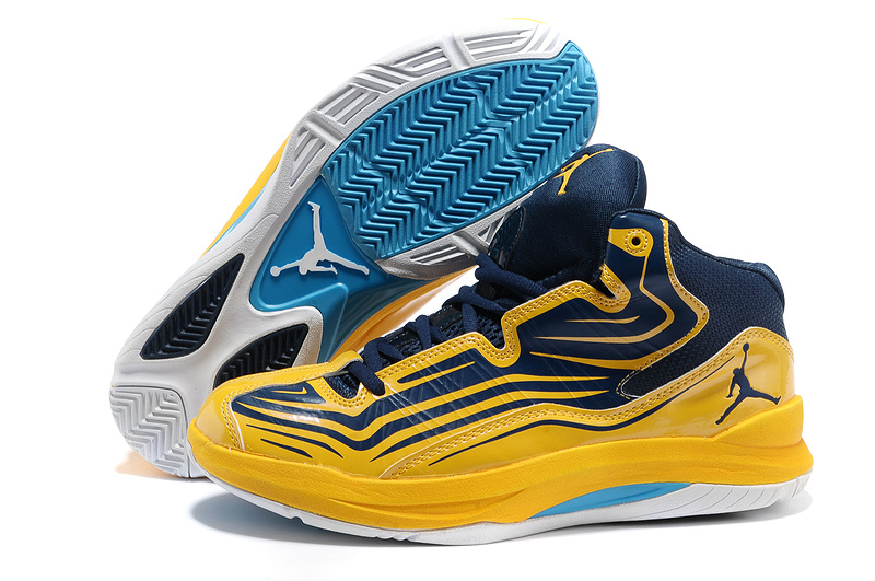 2013 Air Jordan Vintage Blue Yellow Shoes - Click Image to Close