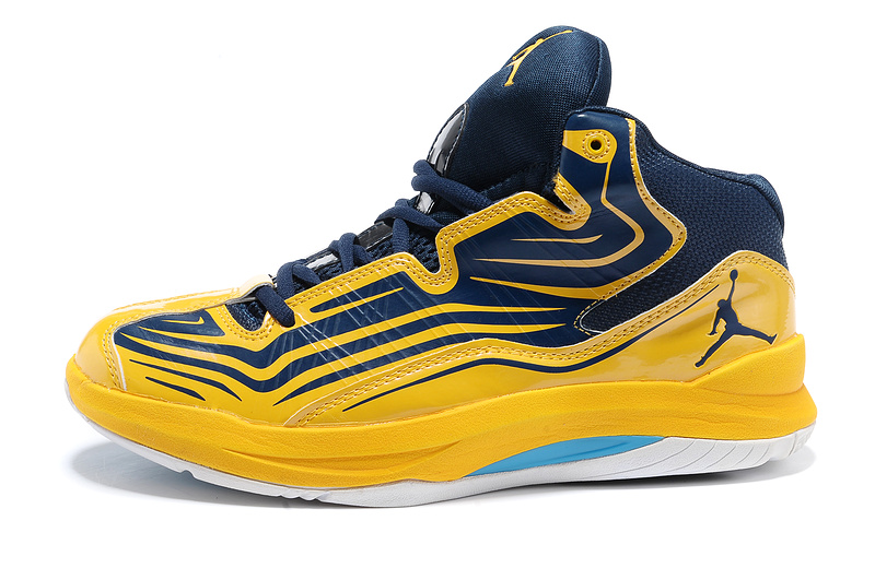 2013 Air Jordan Vintage Blue Yellow Shoes - Click Image to Close