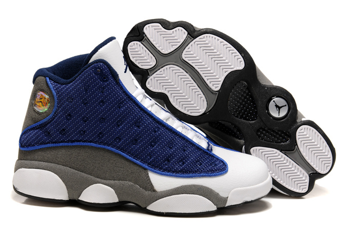 Latest Air jordan 13 Blue White Grey