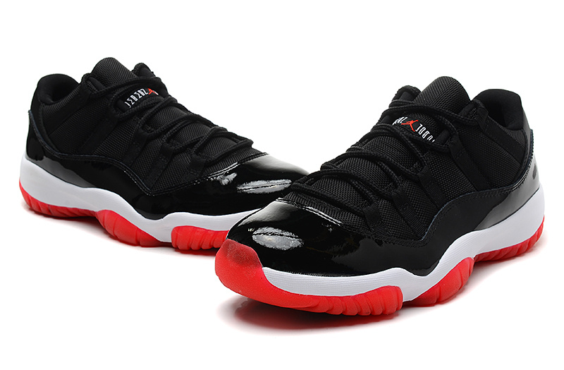 new jordan 11 low black red white shoes newest210