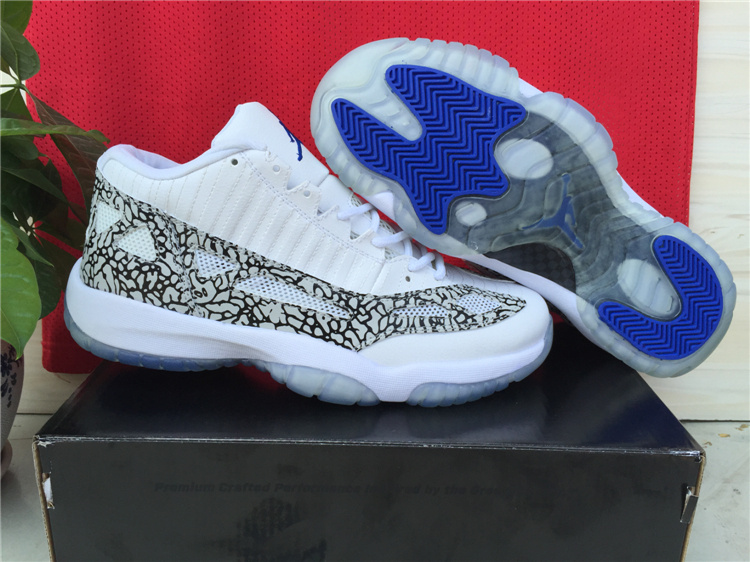 New Jordan 11 White Grey Blue Shoes