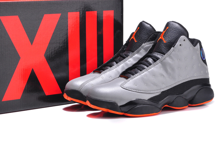 New Jordan 13 Retro 3M Grey Black Orange Shoes