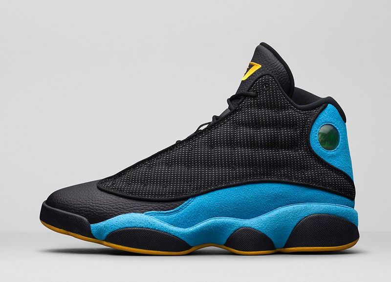 New Jordan 13 Retro Black Blue Yellow Shoes