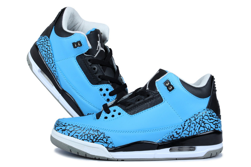 New Arrival Jordan 3 Retr Blue Moon Black Shoes