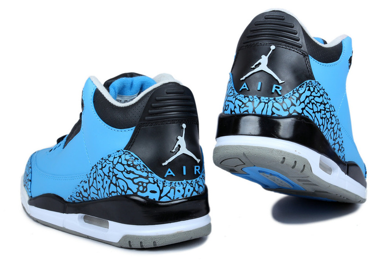 New Arrival Jordan 3 Retr Blue Moon Black Shoes - Click Image to Close