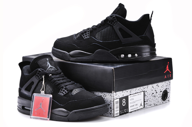 New Arrival Jordan 4 Retro All Black Shoes - Click Image to Close