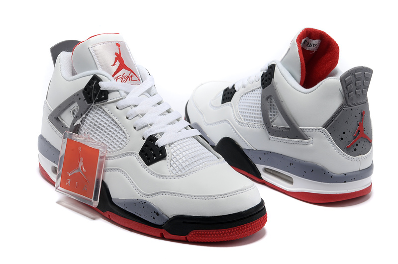 2013 Air Jordan 4 White Black Red Shoes