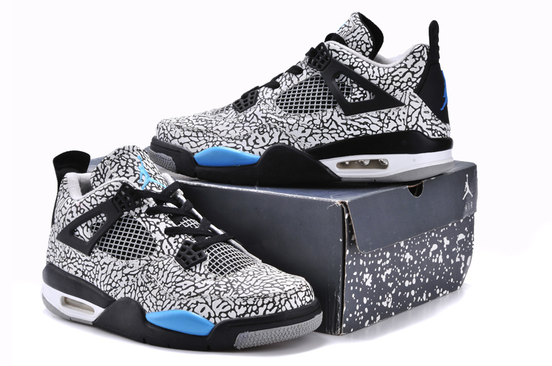 New Arrival Jordan 4 White Grey Black Shoes - Click Image to Close