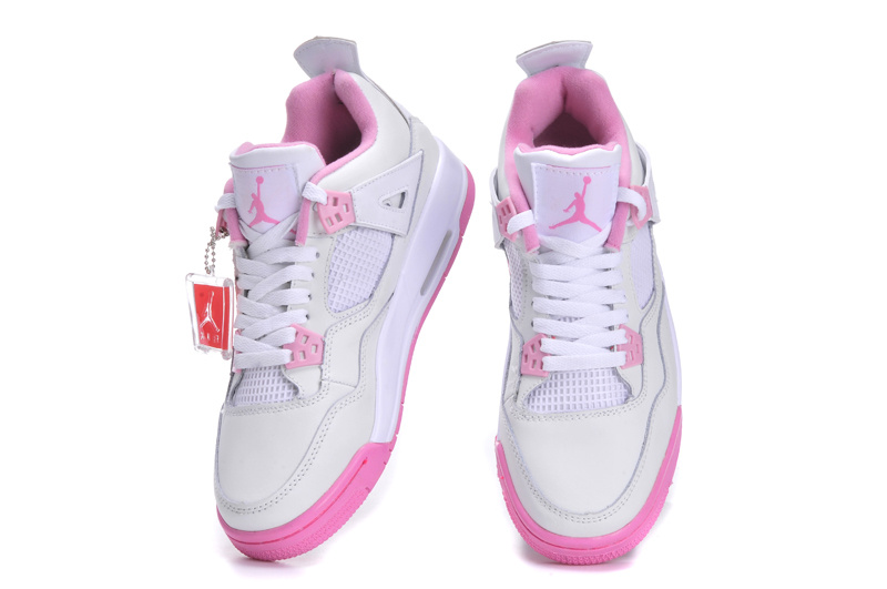 New Arrival Jordan 4 White Pink Shoes For Women - Click Image to Close