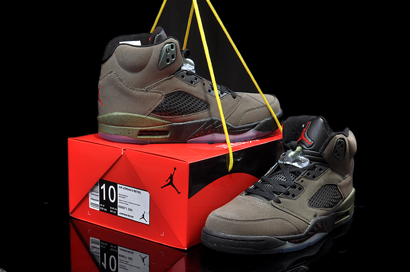 New Arrival Jordan 5 Hardback Edition Army Black Shoes