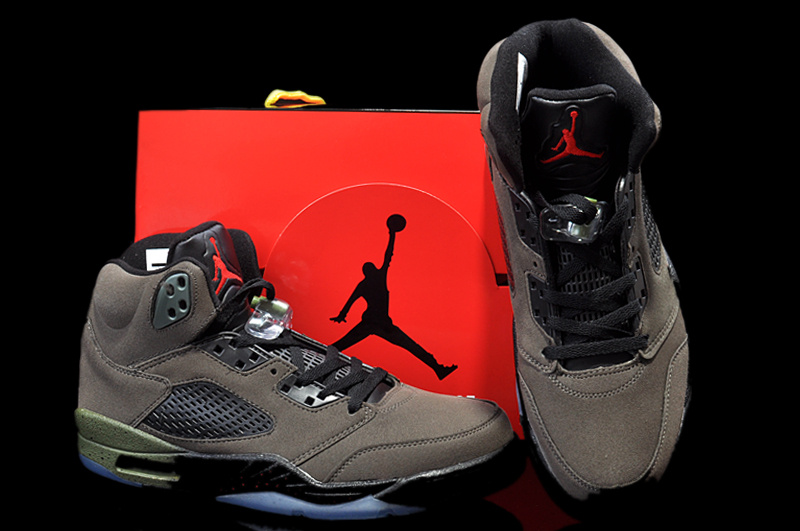 New Arrival Jordan 5 Hardback Edition Army Black Shoes - Click Image to Close