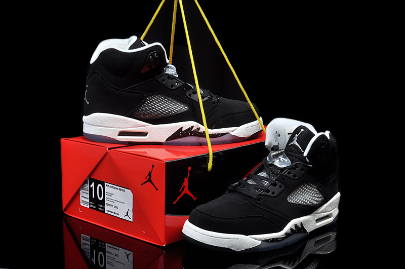 New Arrival Jordan 5 Hardback Edition Black White Shoes - Click Image to Close