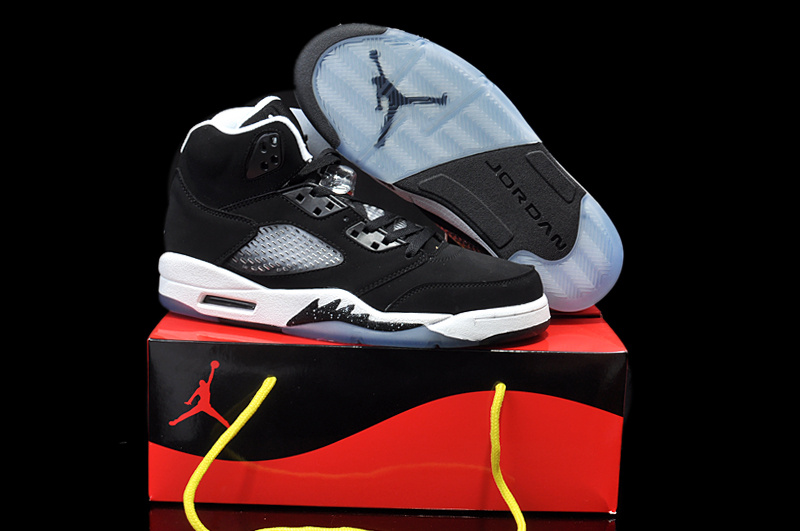 New Arrival Jordan 5 Hardback Edition Black White Shoes - Click Image to Close
