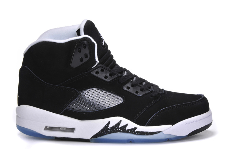 New Arrival Jordan 5 Retro Black White Shoes - Click Image to Close