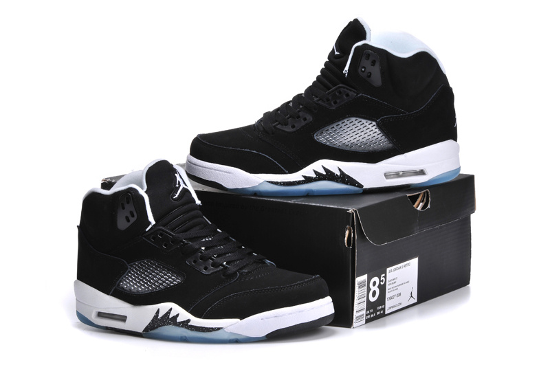 New Arrival Jordan 5 Retro Black White Shoes