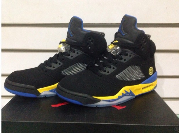 New Arrival Jordan 5 Retro Black Yellow Shoes