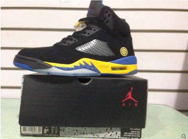 New Arrival Jordan 5 Retro Black Yellow Shoes