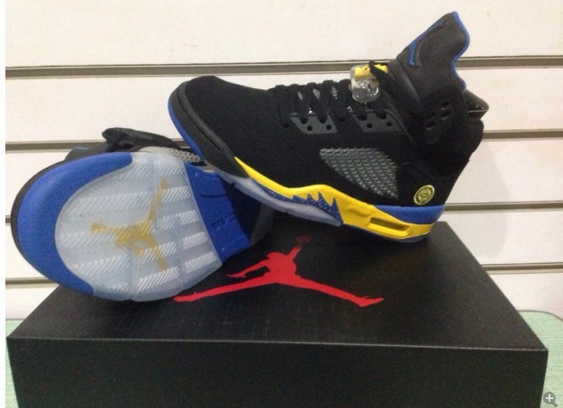 New Arrival Jordan 5 Retro Black Yellow Shoes