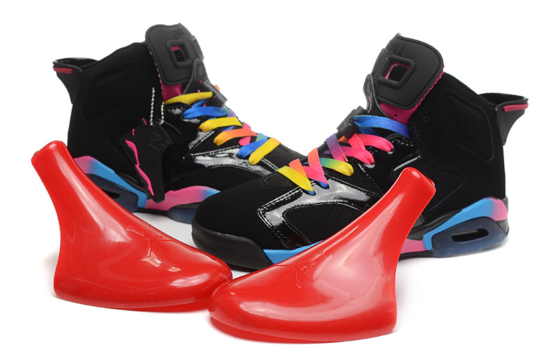 New Jordan 6 Retro Black Colorful Shoes - Click Image to Close