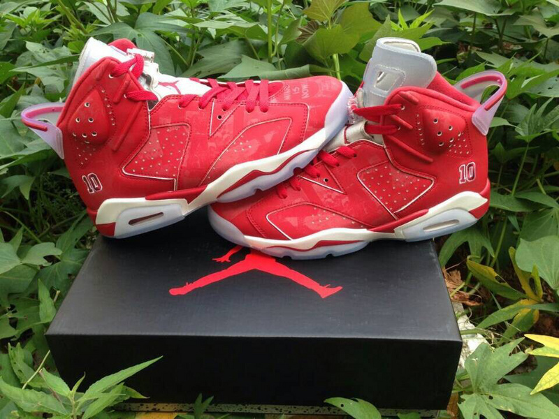 New Jordan 6 Slam Dunk Red White Shoes - Click Image to Close