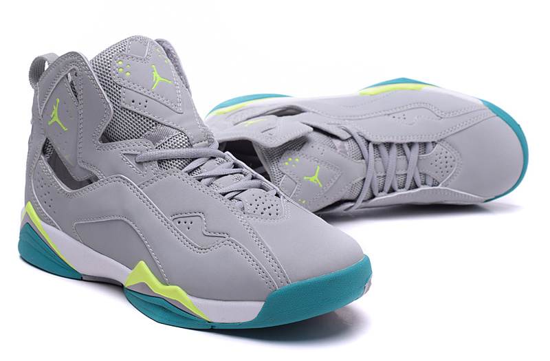 New Jordan 7 Grey Green Shoes For Women - Click Image to Close