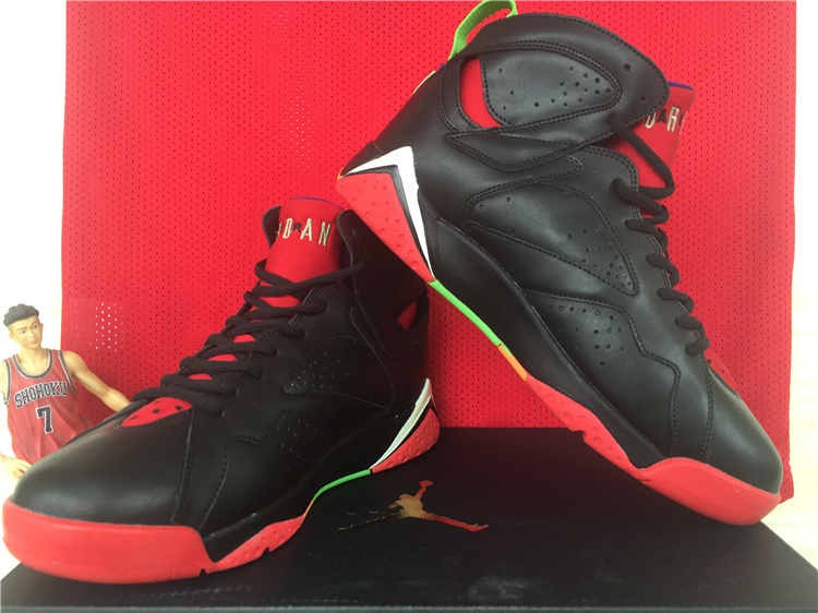 red and black jordan 7s